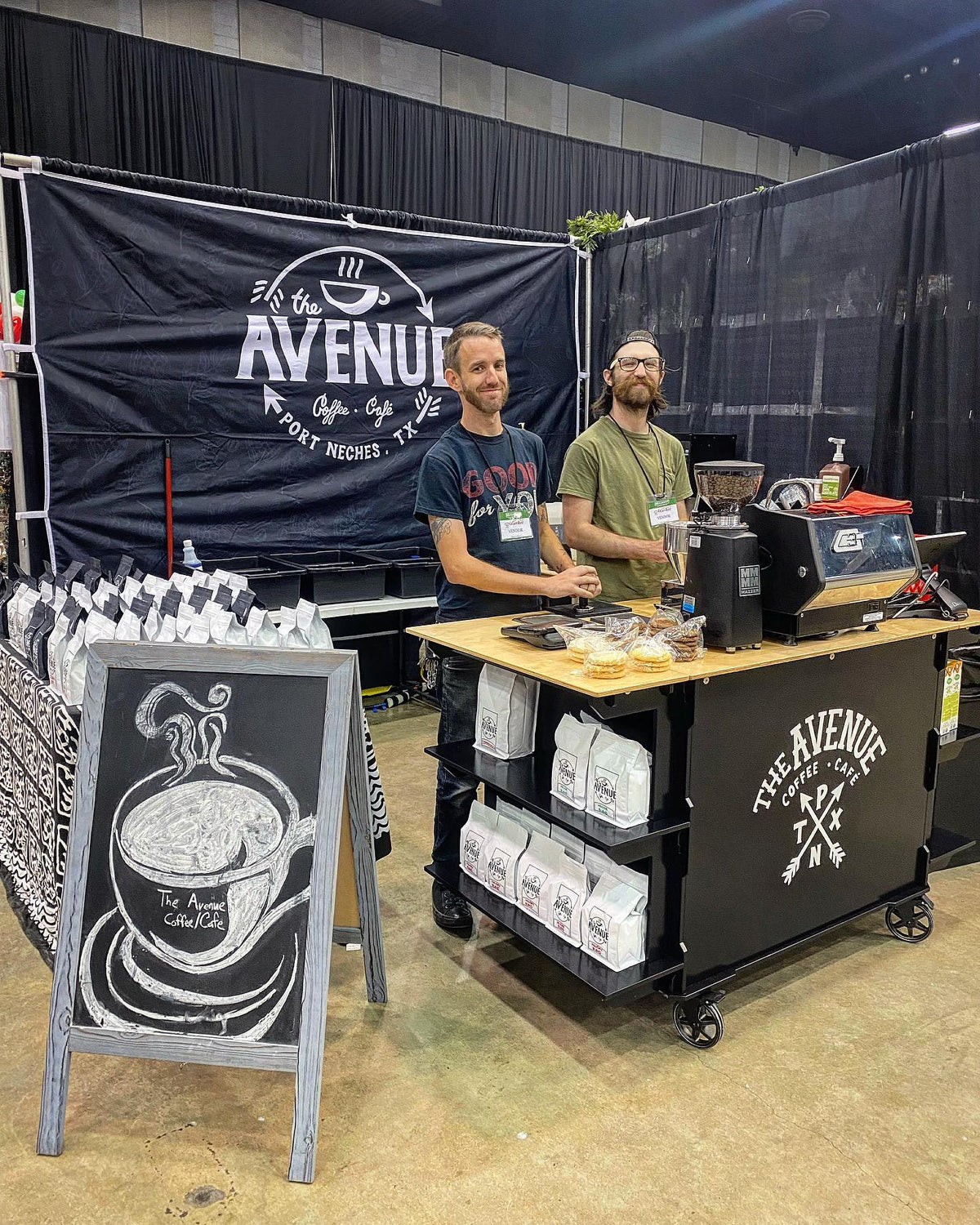 The Avenue Coffee & Cafe mobile coffee cart and team in Port Neches, TX